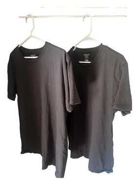 American Eagle Outfitters Black Short Sleeve Crew Tee (2-Pack) Slim fit